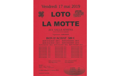 LOTO DE L'ASM LE 17 MAI